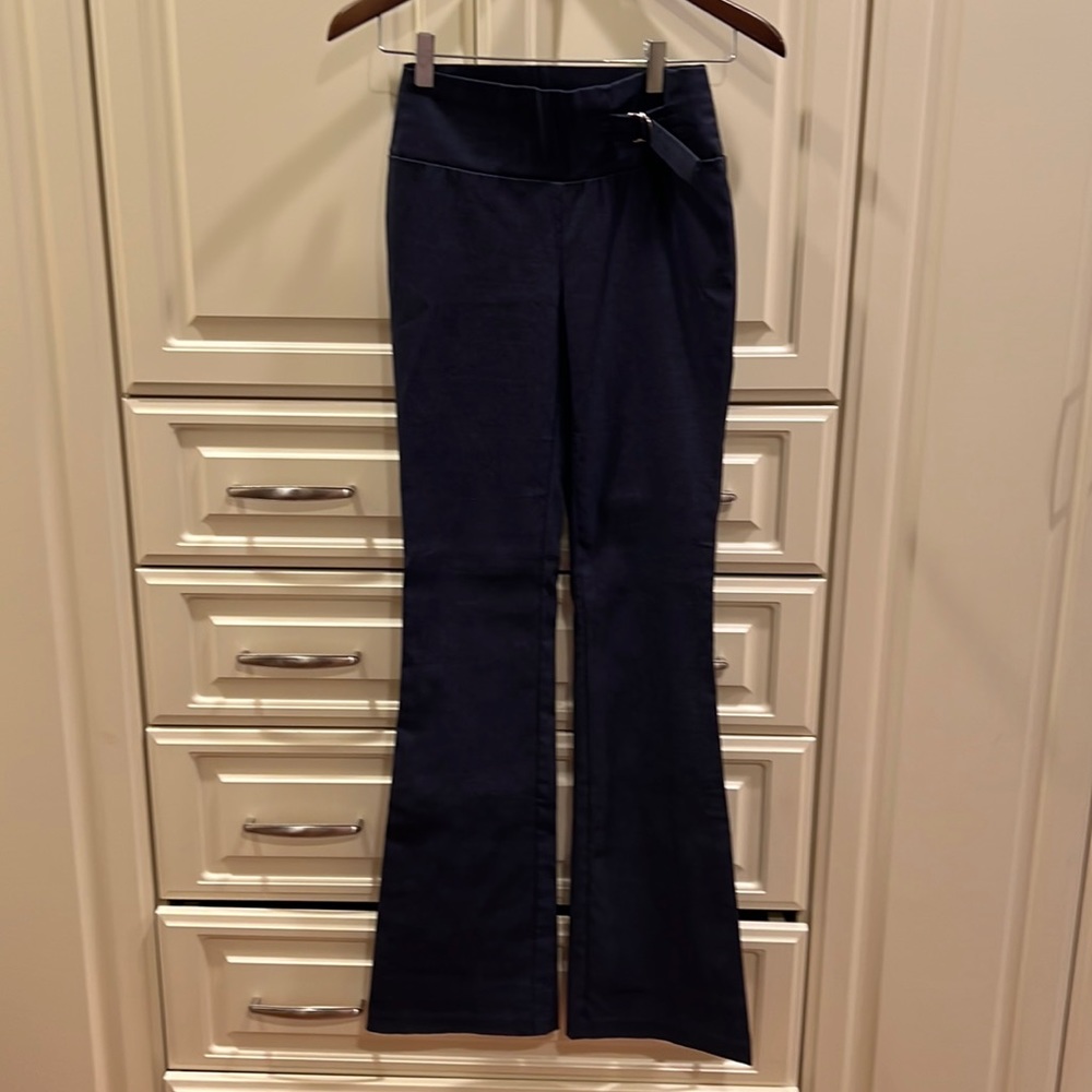 Suzy Shier navy stretch flare pants. XS like new. Flatters most shapes!